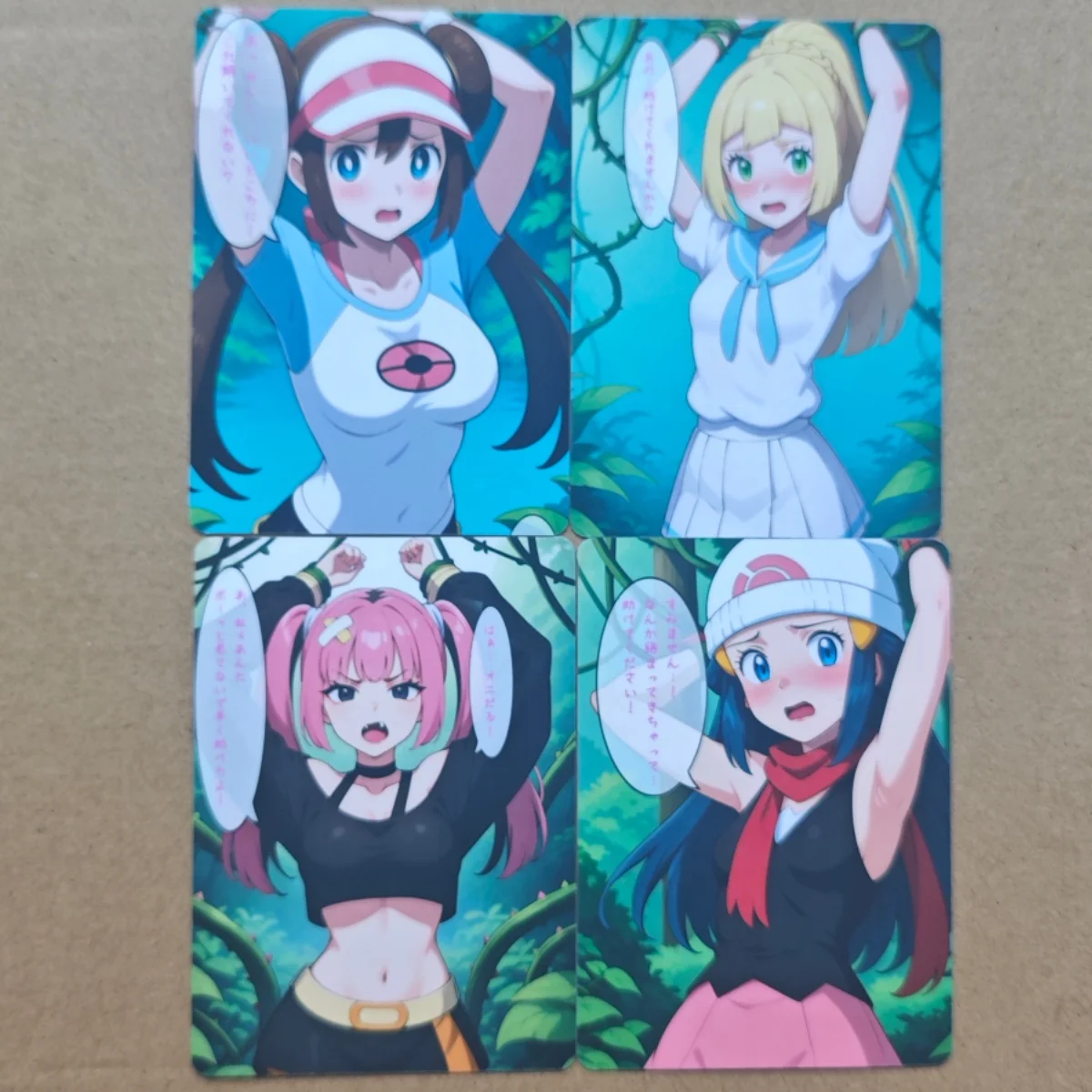 Animation Sexy Cards Pocket Monsters Double side Lillie Rosa Mosaic-free DIY Card Adult Toys 18+ Anime Figure ACG