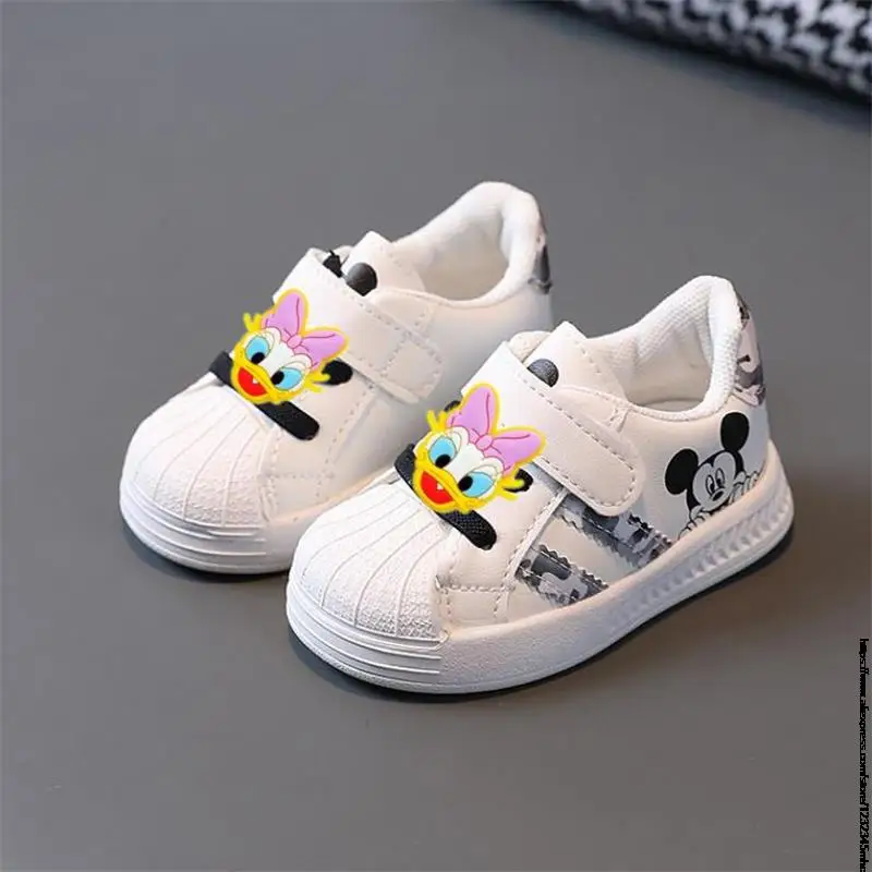 Disney Mickey Minnie Boys Sneakers For Kids Shoes Baby Girls Toddler Shoes Fashion Casual Breathable Soft Sport Children\'s Shoes