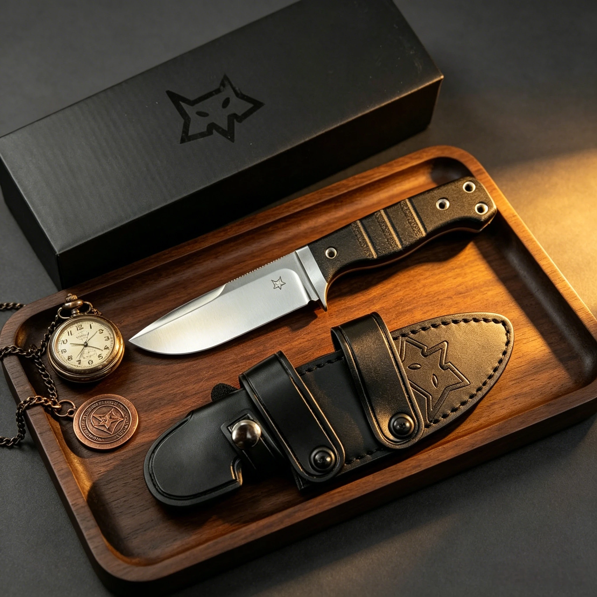 FX-103, an outdoor compact small straight knife, made of Niolox steel, with Mikata fiber handle, for hiking and camping use.