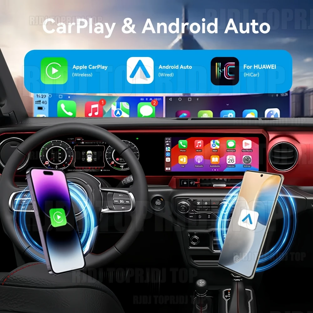 For Jeep Wrangler 2018-2023 LCD Instrument Panel Dual Screen Android Multimedia Video Player Carplay GPS Navigation Android Auto