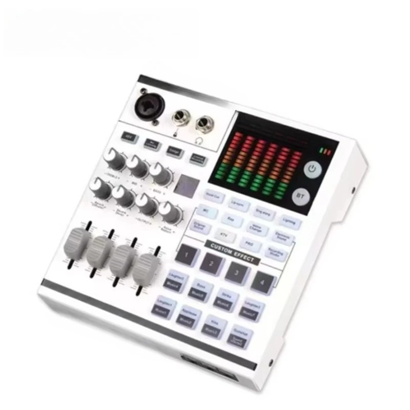 New SN-800 Multi-Function 48V XLR 3.5mm Type-C Live Streaming Game Audio Mixer Sound Card with Sound Effects