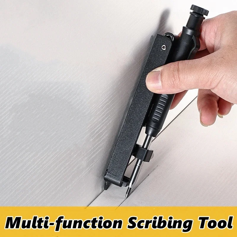 Multi‑function Scribing Ruler Contour Gauge Scribe Compass Woodworking Measuring Hand Tool for Carpentry Construction Marking