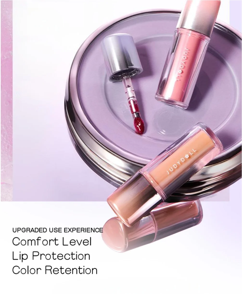 Judydoll Brillo de labios acuoso de doble acabado 2,4 g Color hidratante nutritivo Cosméticos de maquillaje frescos