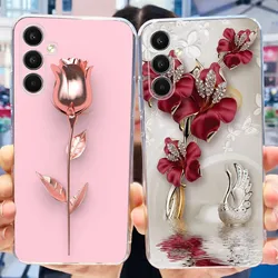 For Samsung Galaxy A24 4G Case Samsung A24 SM-A245F ELegant Printing Soft Silicone TPU Clear Phone Back Cover