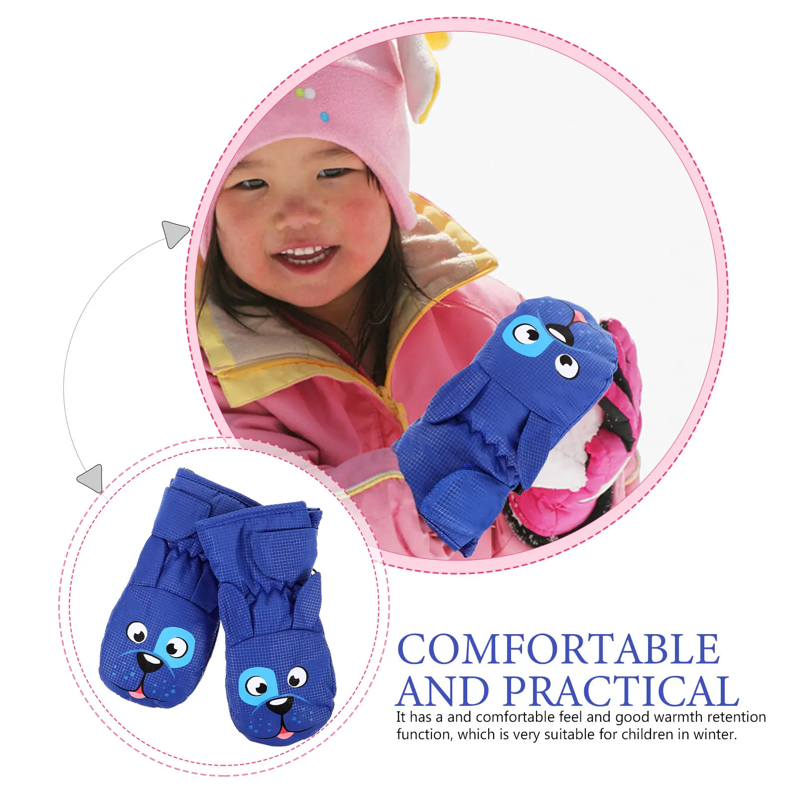 Gloves Ski Mittens Skiing Windproof 's Childrens Waterproof - view 3