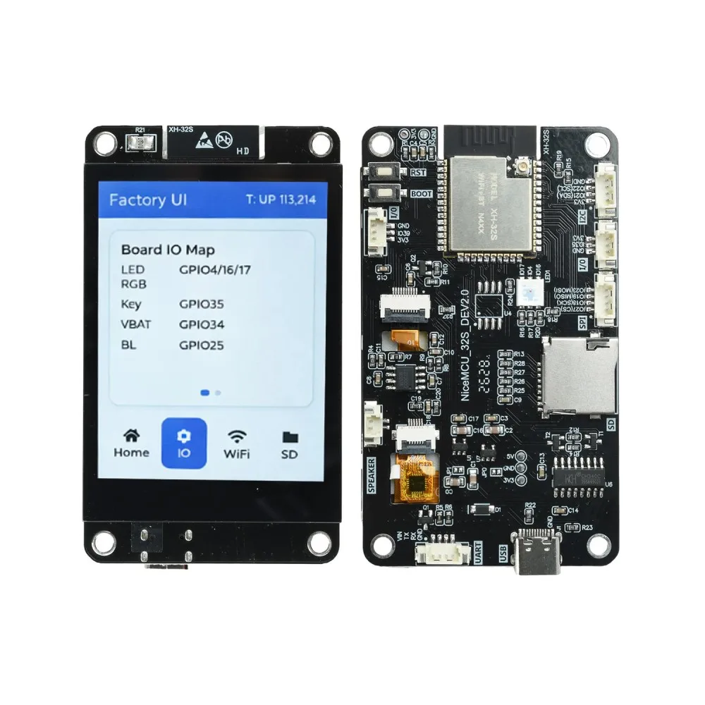 ESP32 WiFi BLE Development Board With 2.8 Inch IPS Capacitive Touch Screen CH340C Type-C Support External PSRAM for IoT Dev
