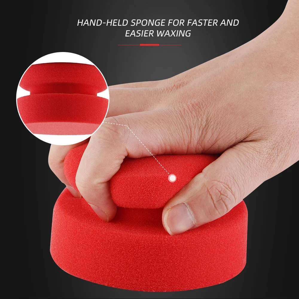 SPTA Hand Waxing Sponge Rubbing Compound Applicator-PACK, Car Beauty Waxing Pad Auto Paint Care Polishing Sponge Pad