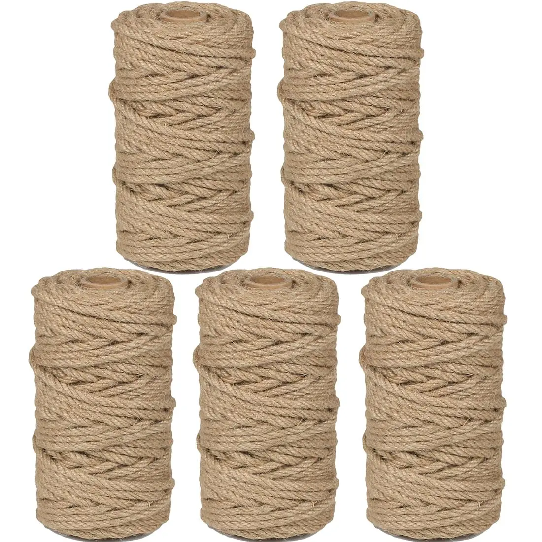 

5 Pack 5mm Natural Jute Twine Rope 525 Feet Heavy Duty For Crafting Garden Home Decoration Packing