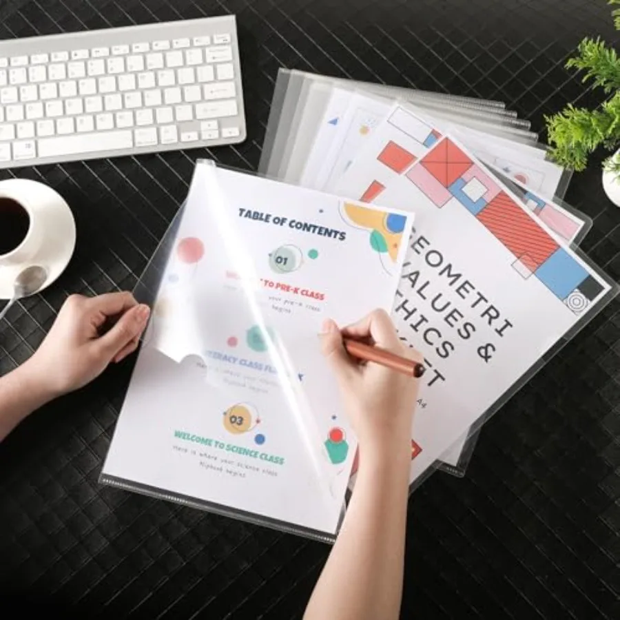 24 عبوة من أوعية المشروع من مجلدات المستندات البلاستيكية الشفافة لحجم الحروف وأوراق A4 وأكمام شفافة #3