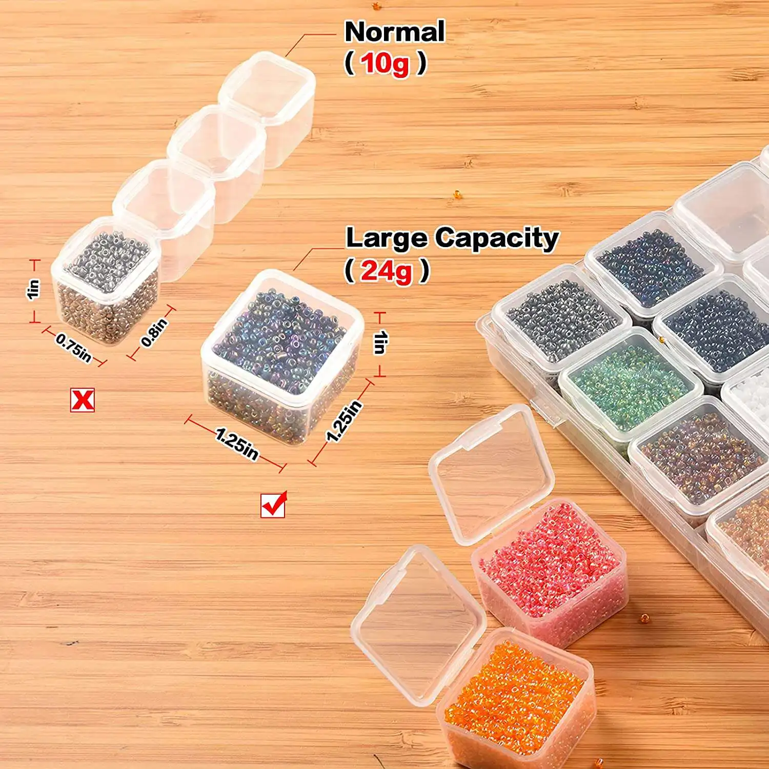 J1UL1N 30 Grids Large Diamond Painting Storage, Tools Containers Plastic Bead Organizer Diamond Embroidery Accessories,Box Only