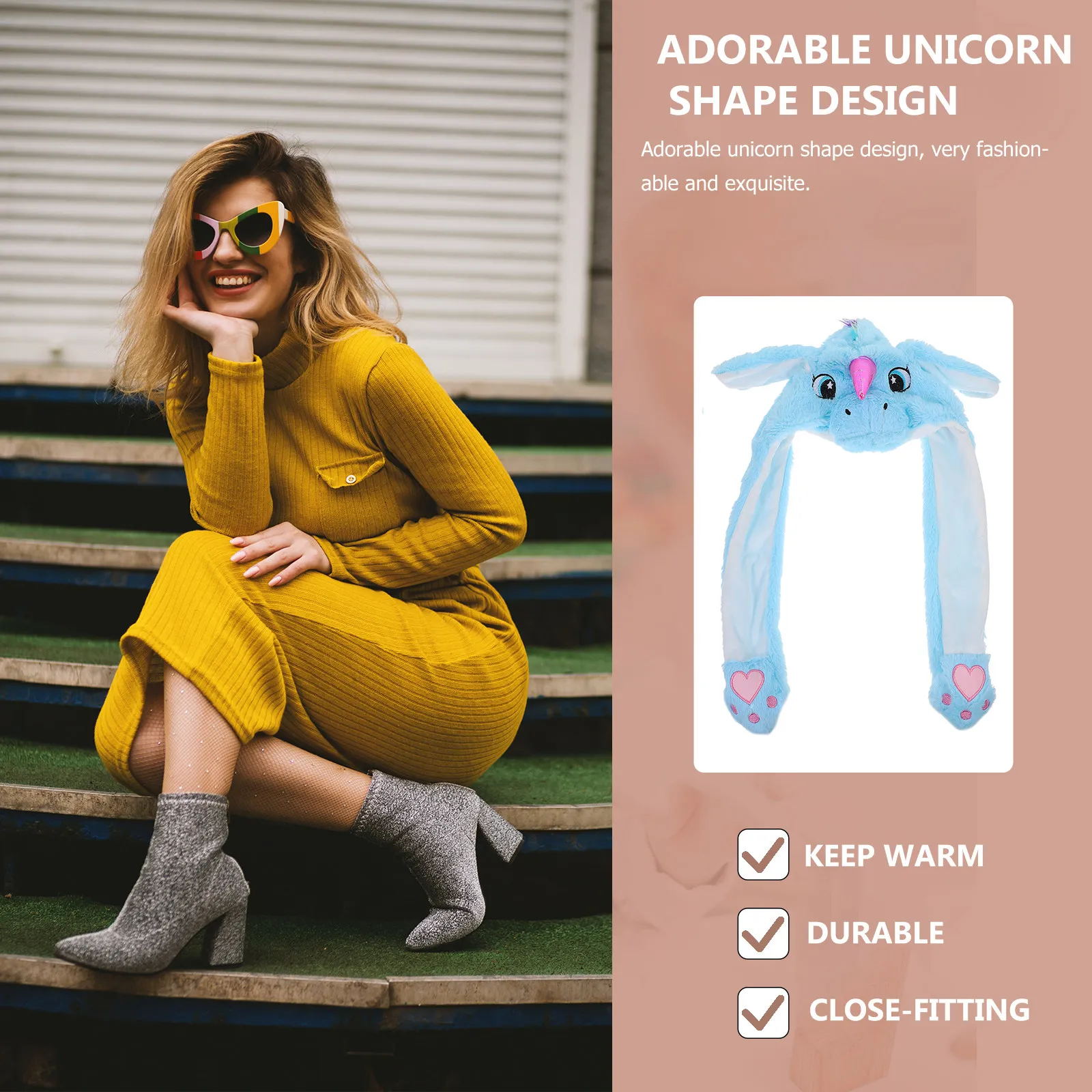 

Надувная шляпа-единорог с подвижными ушками, забавный костюм для вечеринки, шляпа с движущимися ушками, оригинальная праздничная шапка-единорог, 1 шт.