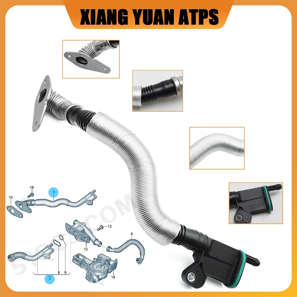 

06H103213H Oil Separator PCV Valve Breath Hose For Audi Q5 2008-2017 A4 B8 2008-2016 A5 2008-2017 A6 C7 2011-2018 06H103213J