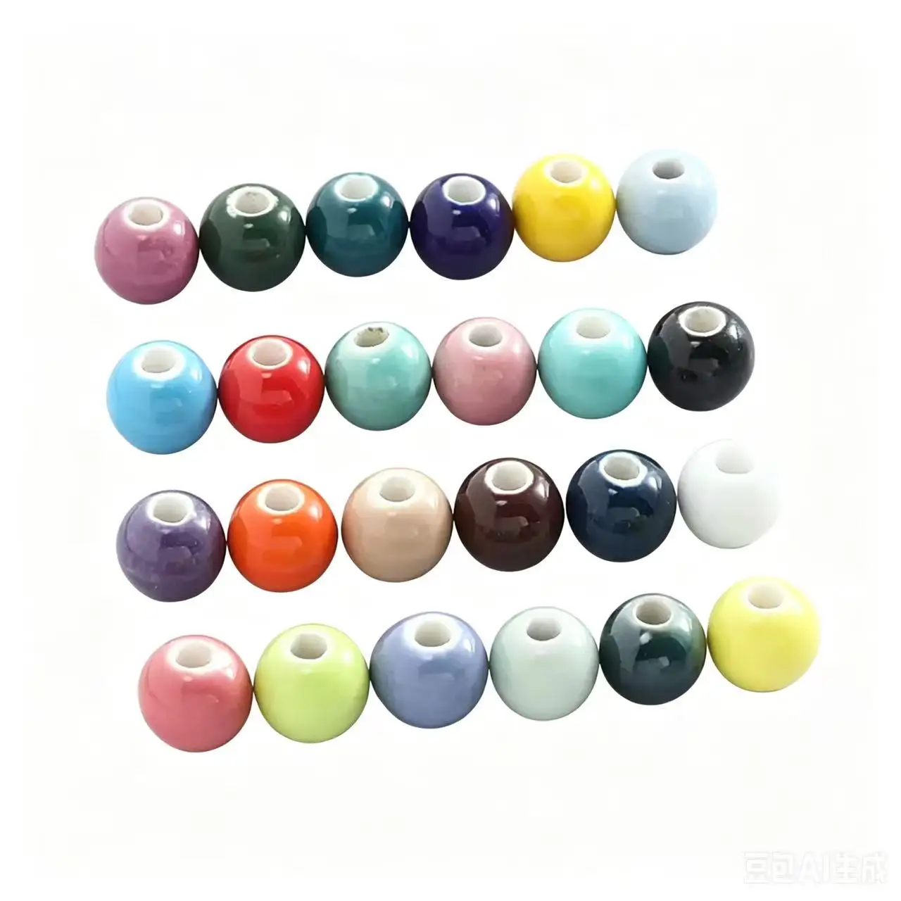100PCS 8mm Random Mixed Pure Color Jingdezhen Ceramic Beads Yoga For Earrings Loose Spacer Procelain Bead For Jewelry Making