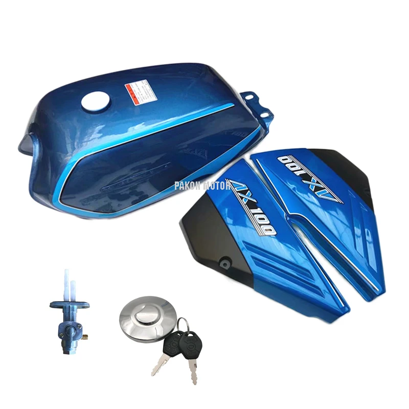 Motorcycle Fuel Tank for Suzuki Jingcheng Haojue Qjmotor Lifan for AX100 A100 JC100 Classic 100cc Tank With Side Cover/Cap/Cock