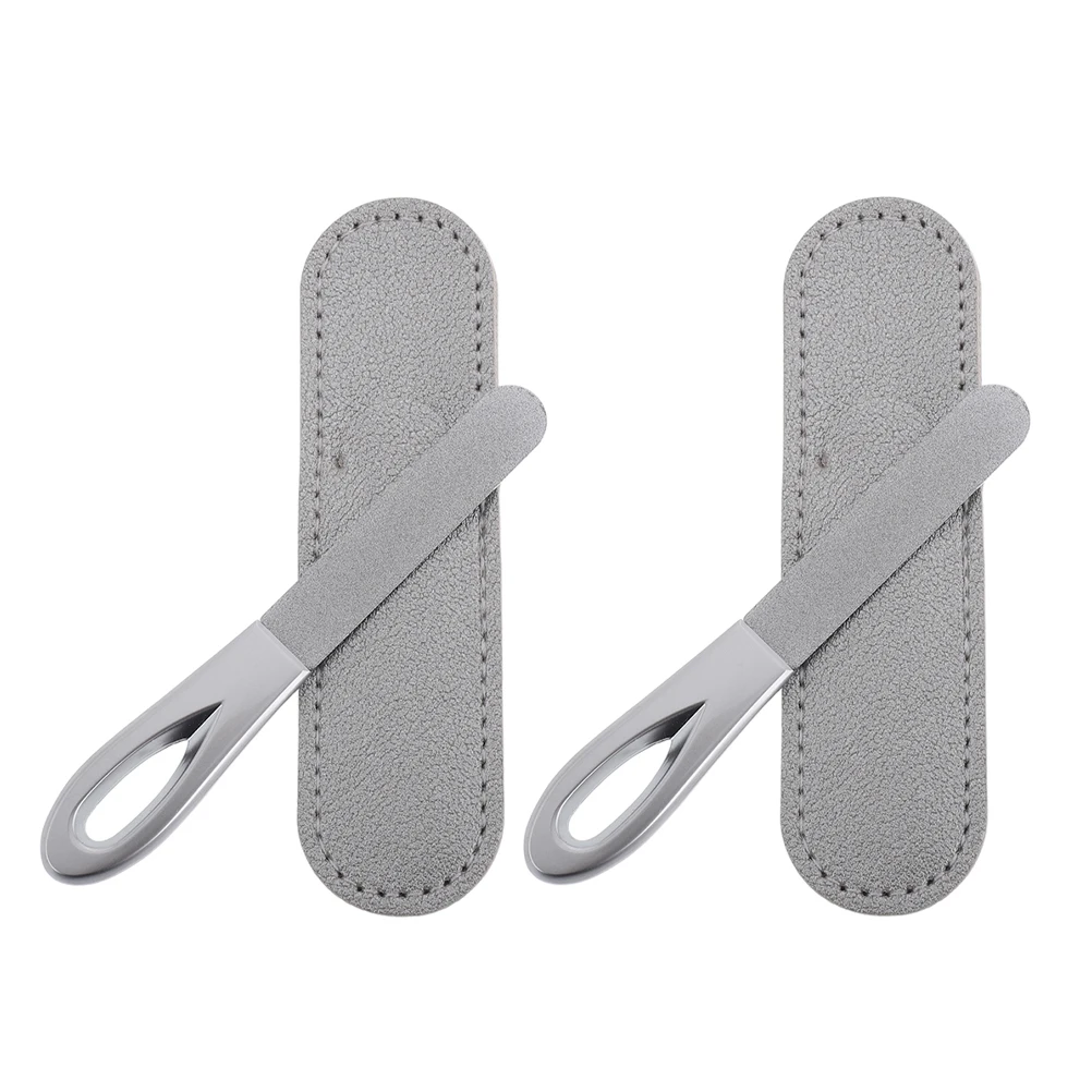 

2 Sets Nail Files Double Sided Stainless Steel Portable Travel Size Nail Tools for Home Salon Metal Fingernail File Thin Toe