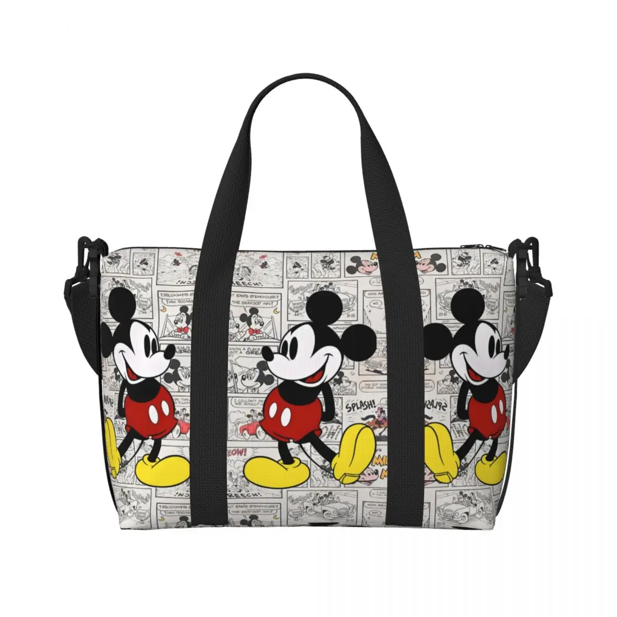 

Custom Mickey Mouse Grocery Shopping Tote Bags Women Large Capacity Cartoon Character Beach Gym Travel Bags
