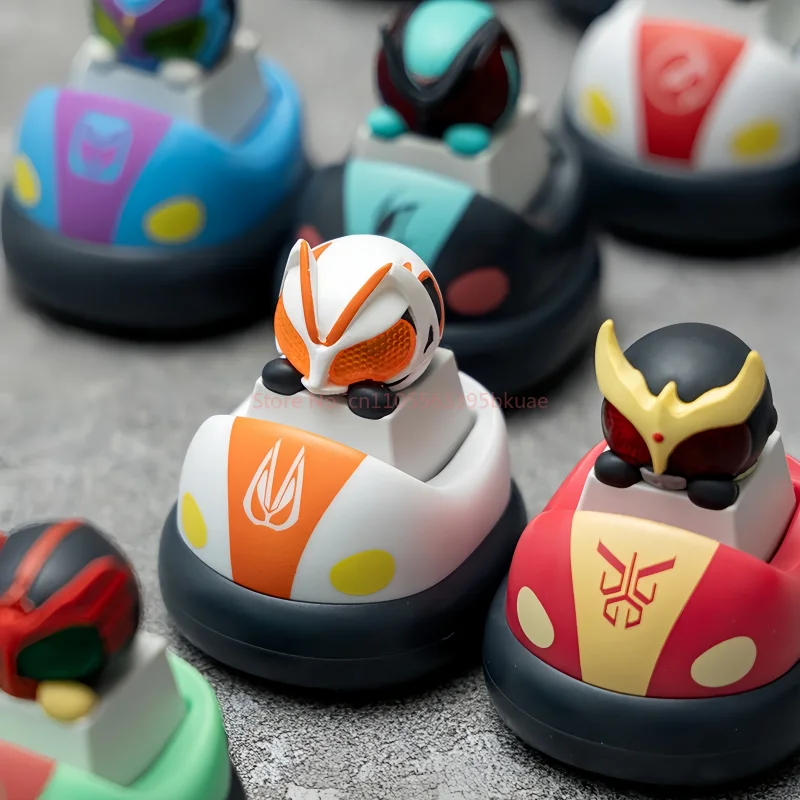 

New Playlab Kamen Rider Keycaps Blind Box Press To Light Mechanical Keyboard Ornament Bag Charm Collectible Toy Birthday Gifts