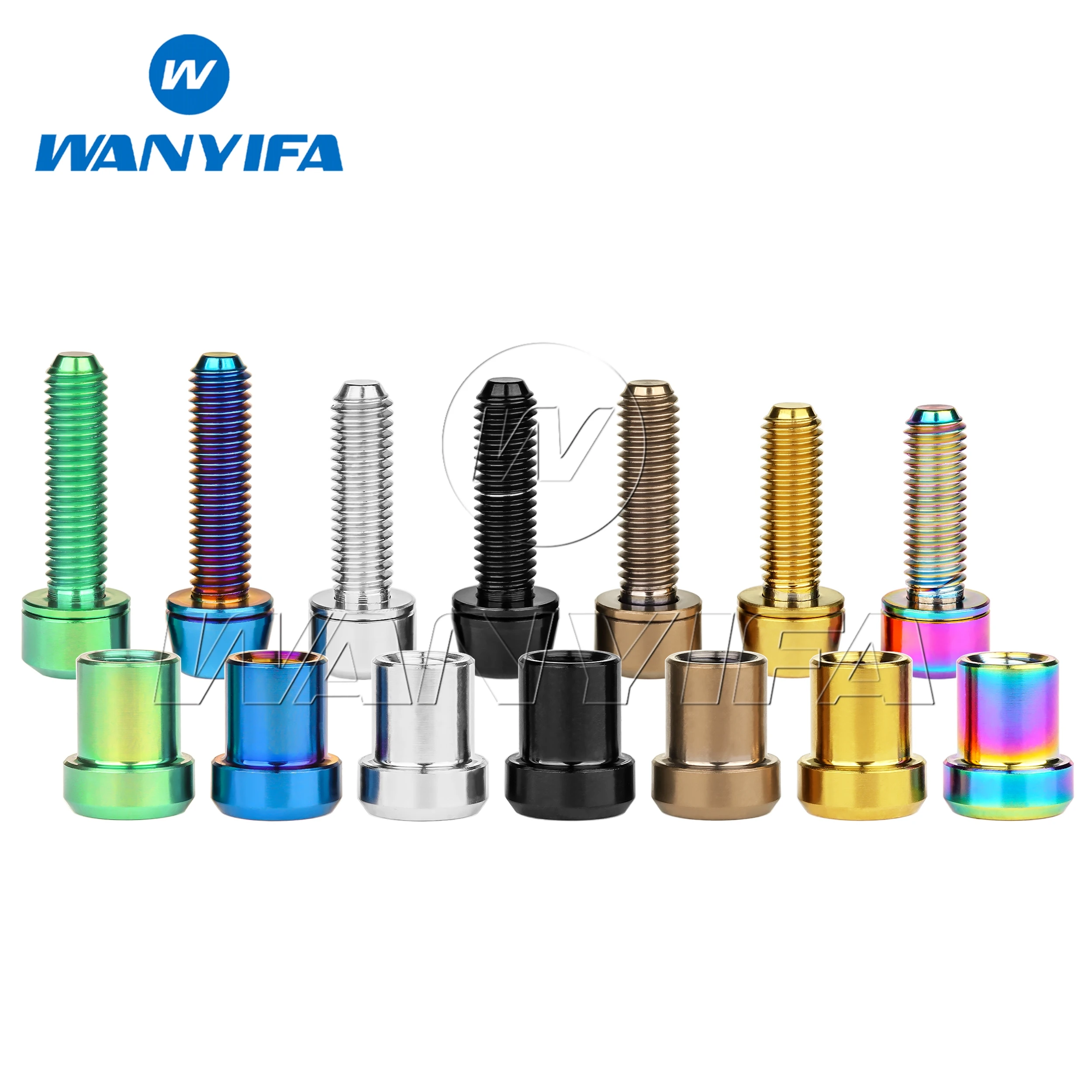 

Wanyifa Titanium Bolt And Nut Set M5x16/18/20mm Sizes with Integrated Washers for Carbon Front Fork Locks
