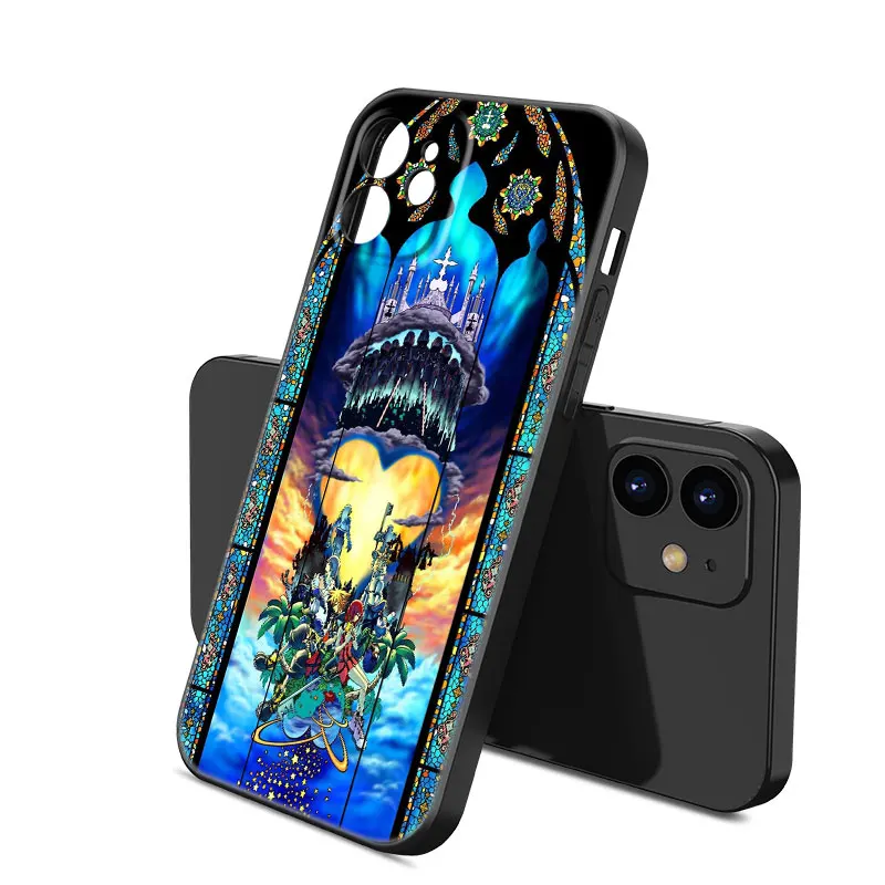 Kingdom Hearts Zwart Siliconen Telefoonhoesje Voor Apple iPhone 12 13 Mini 11 14 15 16 Pro Max 7 8 Plus