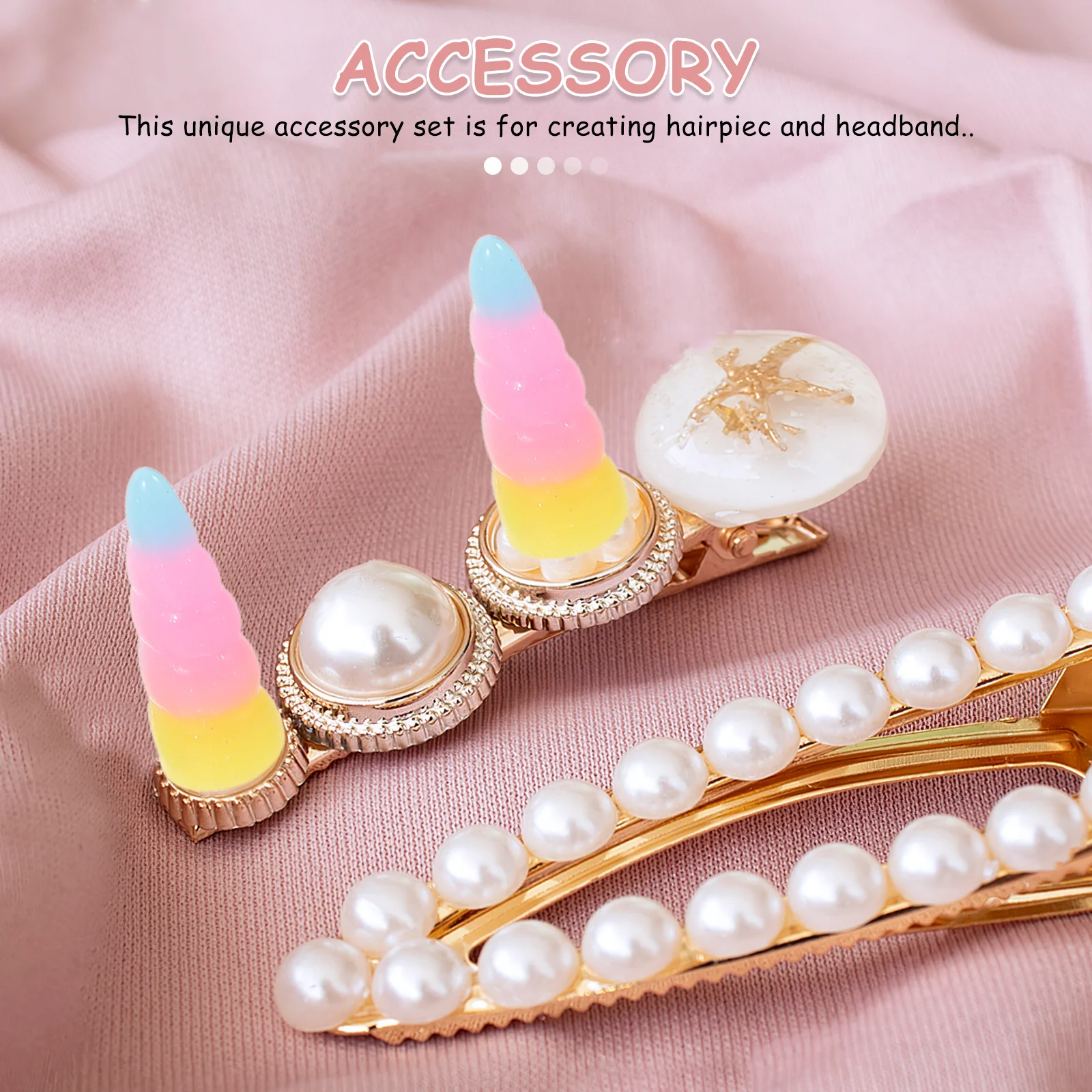 

30Pcs DIY Unicorn Horn Hair Clips Resin Accessories for Girls Hair Styling Toddler Headbands Party Fun Supplies