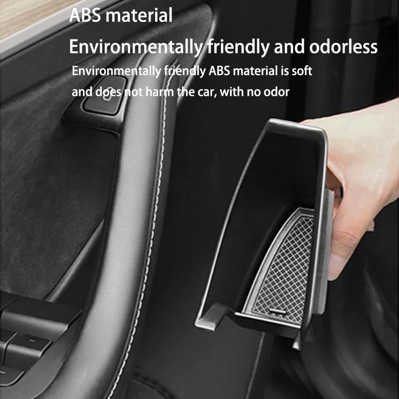 For Tesla Model 3/Y Door Side Storage Box Handle Pocket Armrest Driver Passenger Storage Tray Container Organizer