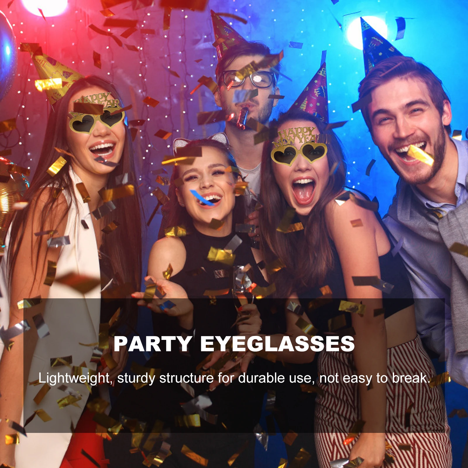 

3 шт., очки для вечеринок, очки, праздничные очки для новогодней вечеринки, аксессуар для фотобудки, прочный забавный дизайн, толпа
