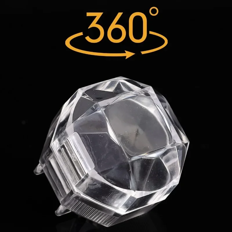 Mini caja de anillo acrílico de cristal, estuche de exposición portátil con forma de diamante para pendientes, ataúd transparente, Cajas de Regalo