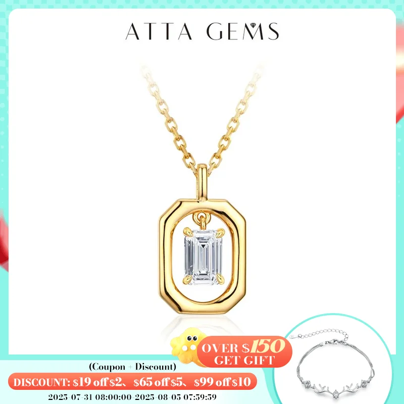 ATTAGEMS Top Quality Moissanite Diamond Necklace for Women Solid 10k 14k 18k Yellow Gold Penant Fine Jewelry Gifts Wholesale New