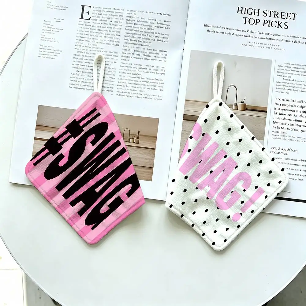 S-SWAG Polyester Cotton Hanging Kitchen Towel, Skin Friendly Hand Wiping Towel for Hotel Cafe Household