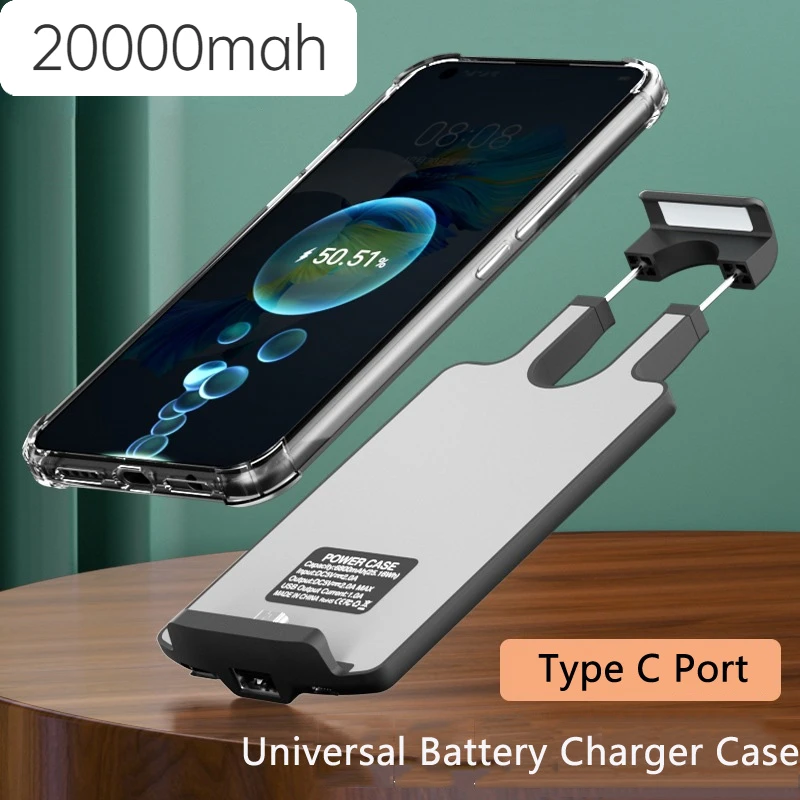 20000mah Back clip charging bank for iPhone 13 12 11portable charger Battery charger box cover Battery