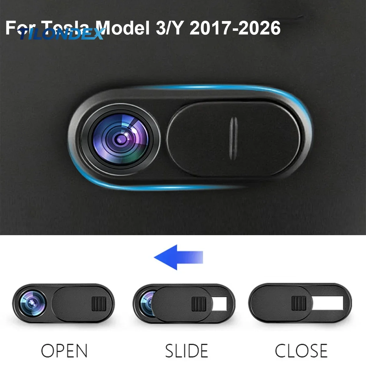 TILONDEX For Model Y Juniper 2025 Model 3 Car Camera Cover Webcam Slide Blocker 1/2/5 Pcs compatible with tablet PC Laptop iPad