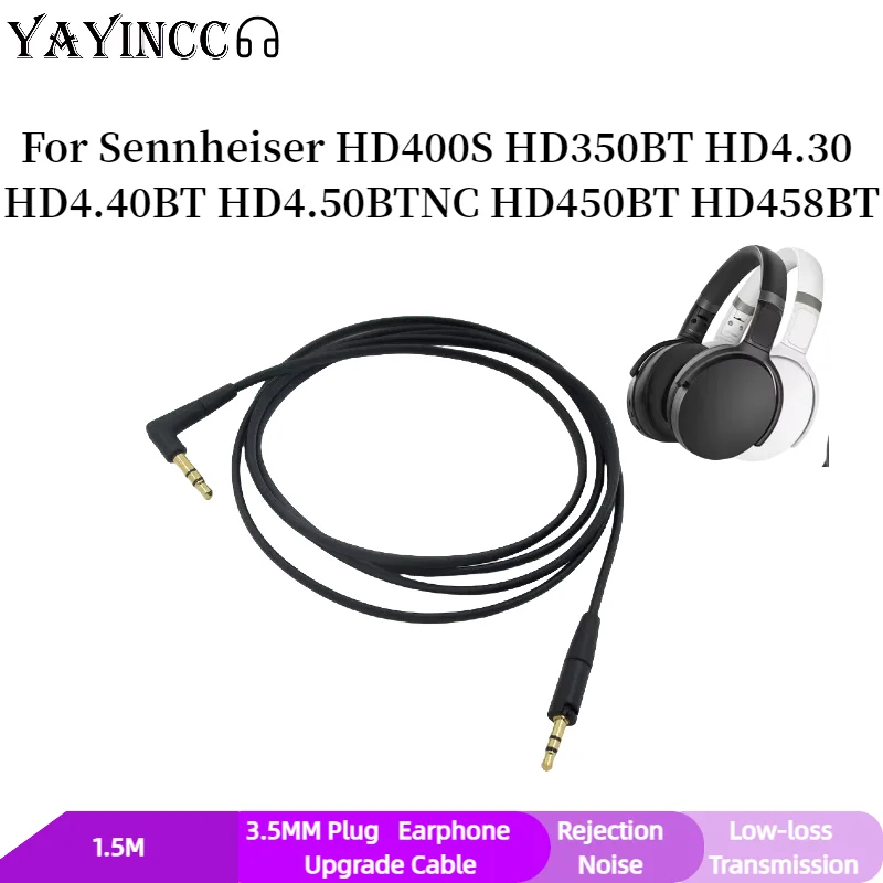 

Replacement 3.5mm to 2.5mm Audio Cable For Sennheiser HD400S HD350BT HD4.30 HD4.40BT HD4.50BTNC HD450BT HD458BT Headphones