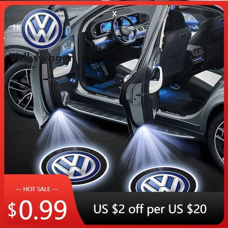 

Беспроводная эмблема-проектор для автомобиля Volkswagen VW 2025: Светодиодная лампа приветствия для дверей VW Polo, Volkswagen CC, R-L