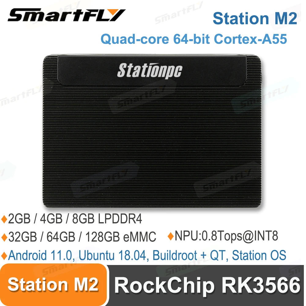 

Smartfly Station M2 Entertainment·Geek PC RockChip RK3566 ARM G52 2EE NPU 0.8Tops Supports Android,Ubuntu,Buildroot + QT