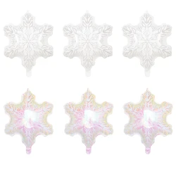 4/6pcs Winter Theme Snowflake Balloons Dazzle transparent Foil Balloons Christmas Birthday Party Decoration Baby Shower Supplies