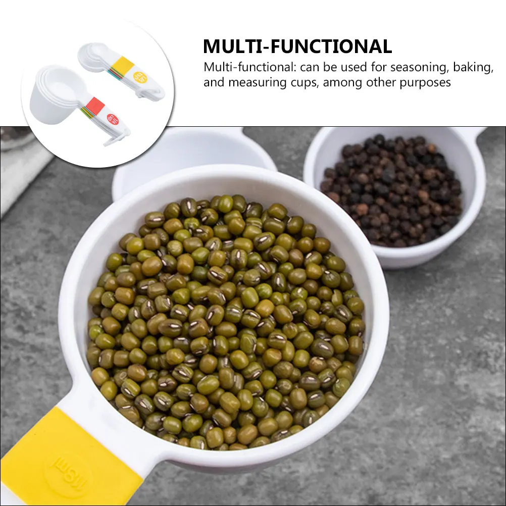 

1 Baking Measuring Cups Spoons Reusable Kitchen Tools Portable Long Handle Coffee Milk Powder Seasoning Teaspoon Tablespoons