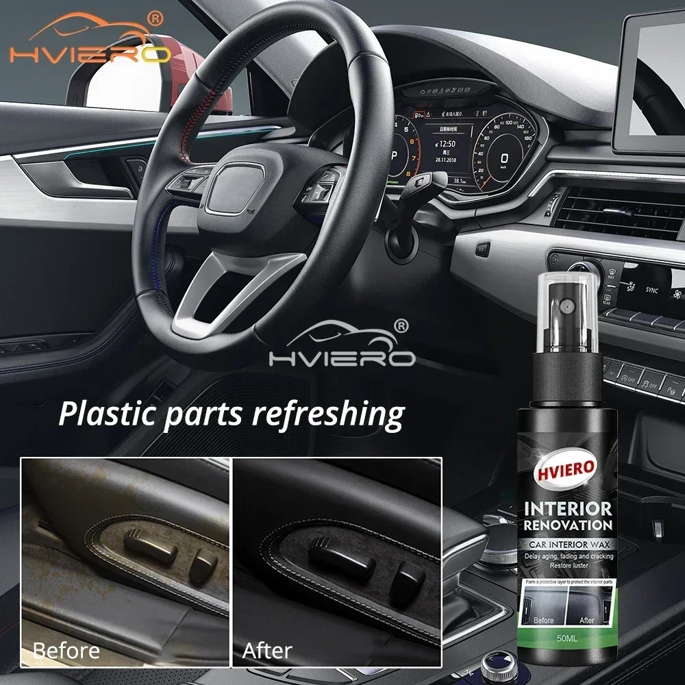 30/50ML Car Plastic Remove Stains Restore Agent Interior Paint Care Polishs Retreading Auto Refurbish Maintenance Cleaning Tool