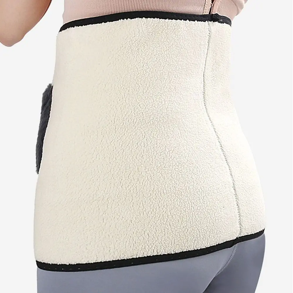 Sabuk Penyangga Pinggang Berbahan Fleece Anti-Dingin dengan Elastisitas Tahan Lama, Pelindung Perut Hangat, Pakaian Dalam Pembentuk Tubuh