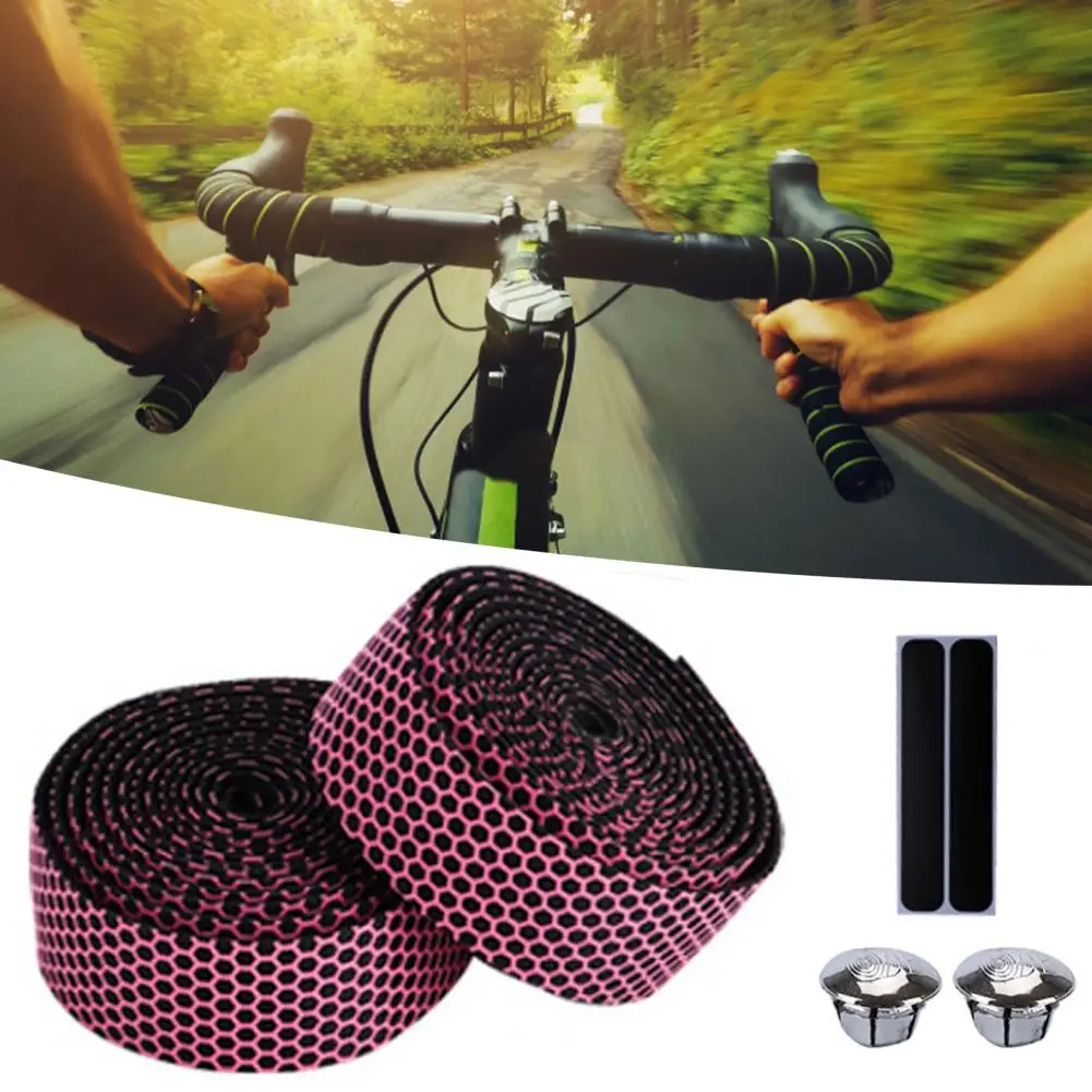 Road Bike Grip Wrap Honeycomb Bicycle Handlebar Tape Set for Mountain Bike Anti-slip Lightweight Eva Foam Wrap with Shock