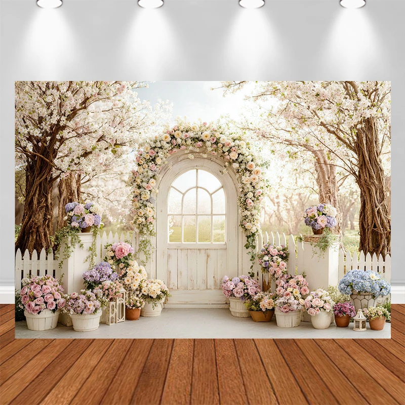 

Фон для фотосъемки LS: Весенний сад, цветочные мотивы, природный пейзаж, для девочек, детский день рождения, фотосессия с тортом, портретный фон для фотостудии