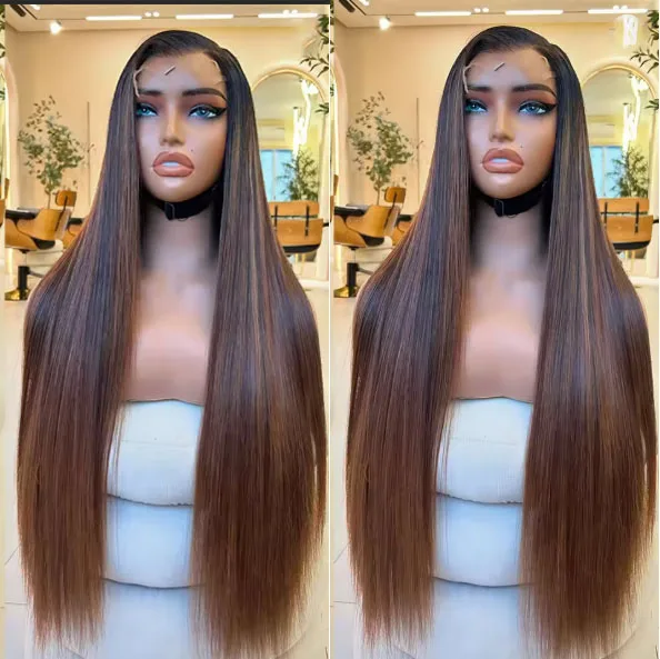 Glueless Soft 24inch Highlight Blonde Straight 5x5 Silk Base Jewish Human Hair With BabyHair HD Lace European Hair Preplucked