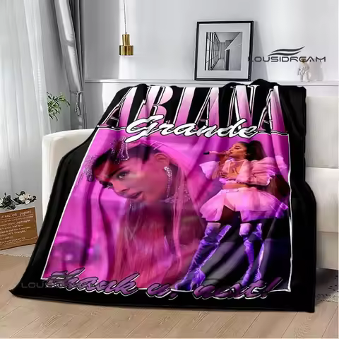 Singer Ariana grande printed blanket Flange Warm blanket soft and comfortable blankets bed linings cubre cama birthday gift