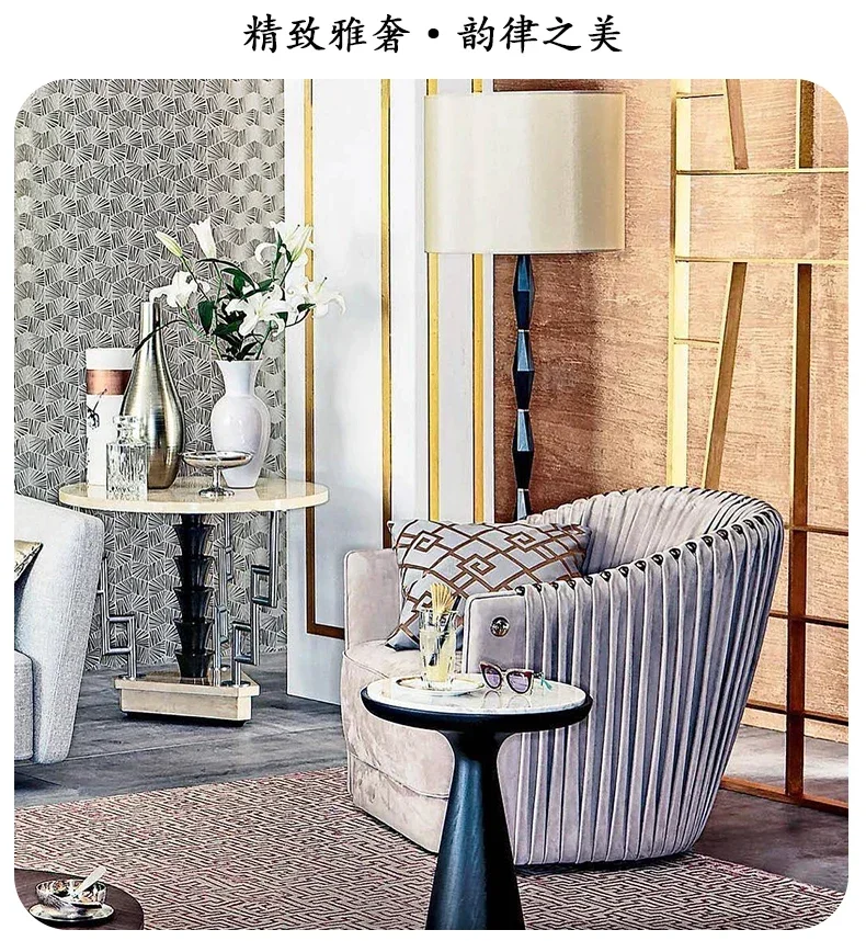 Canapé en cuir de luxe léger, chaise de villa haut de gamme, salon, dossier moderne et créatif, chaise de loisirs
