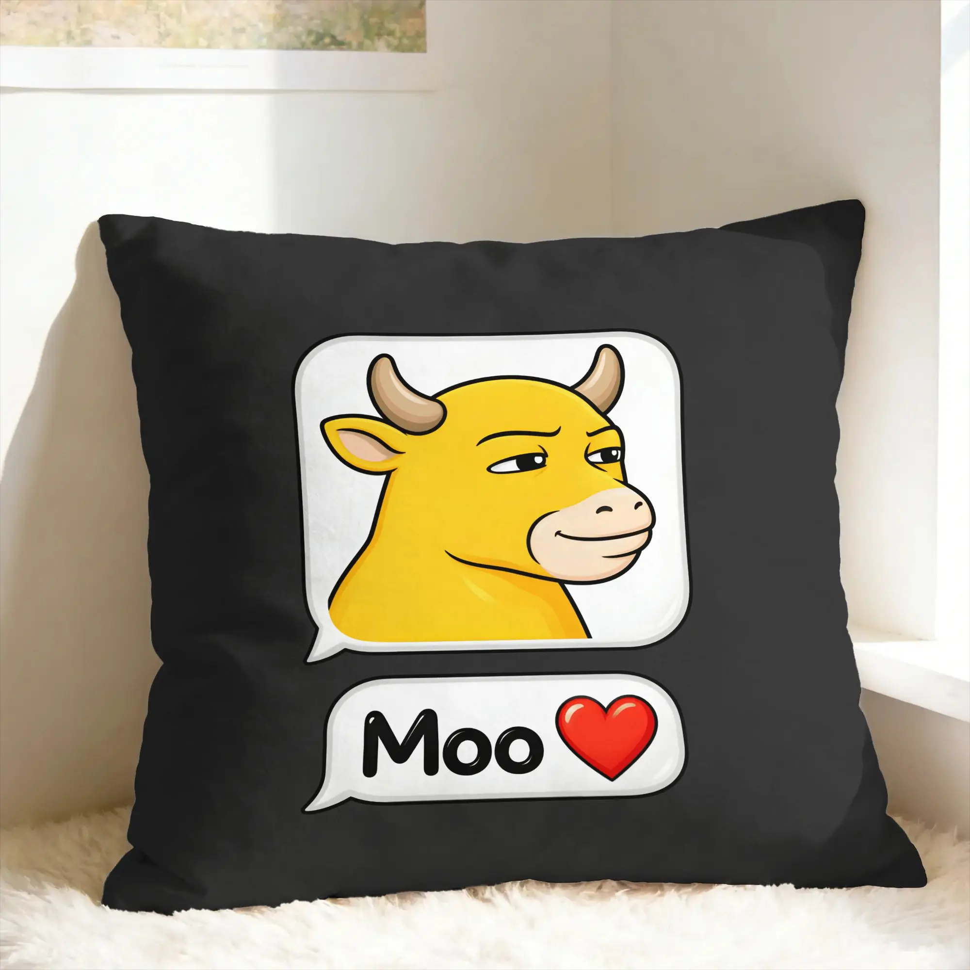 Pillow Case NIU Lai Chinese Cow Internet Viral Meme Soft  Pillow Cover For Couch Sofa Bedroom Retro Trendy Pillowcases