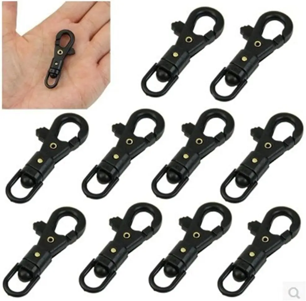 10pcs 1/4\'\' Plastic Swivel Snap Hook  For Weave Paracord Lanyard Buckles Backpack Webbing 6.3mm