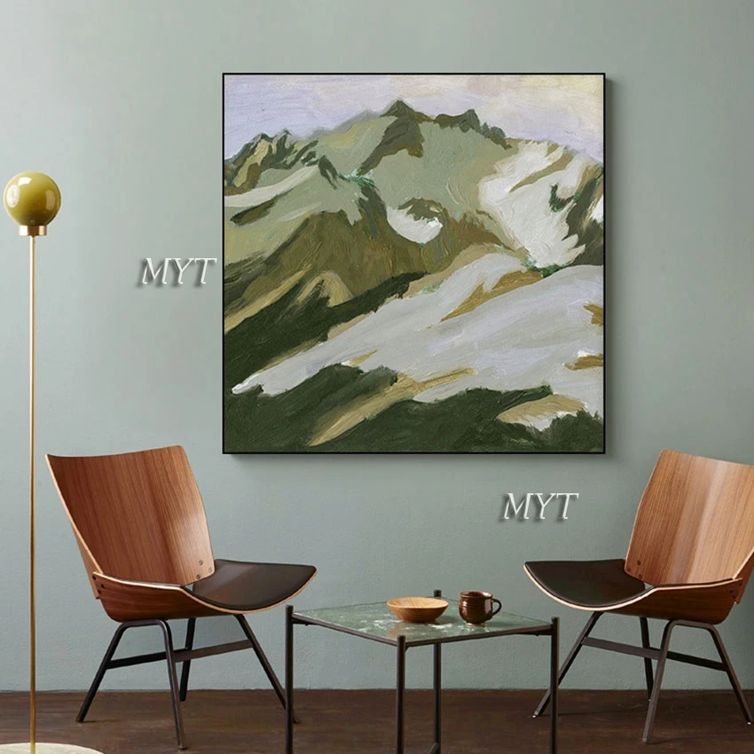 

Handmade Abstract Mountain Scene Oil Painting Interior Decoration Modern Living Room Home Frameless Wall Picture Canvas Artwork