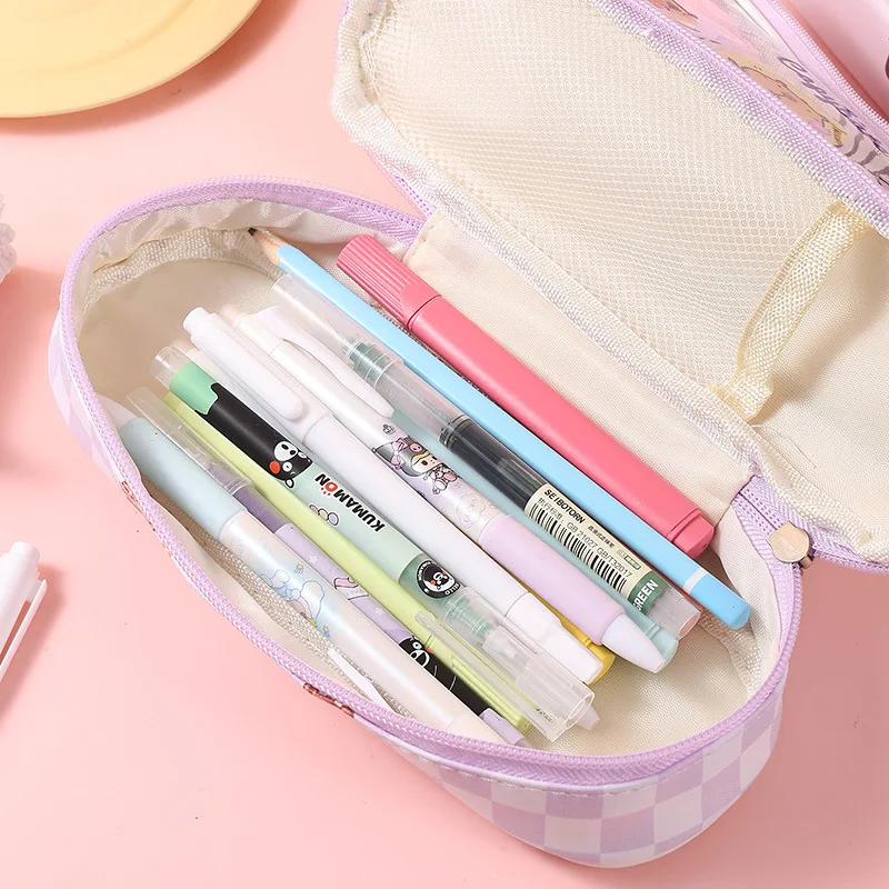 Double-Layer Transparent Pen Case Large Capacity Kapibala Pencil Bag for School Stationary Organizer Students Kids