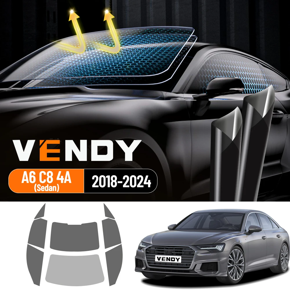 

For Audi A6 C8 4A 2018-2024 Sedan Pre-Cut Easy Install Car Window Tint Film Kit Solar Tinted Film Privacy,Heat & UV Protection