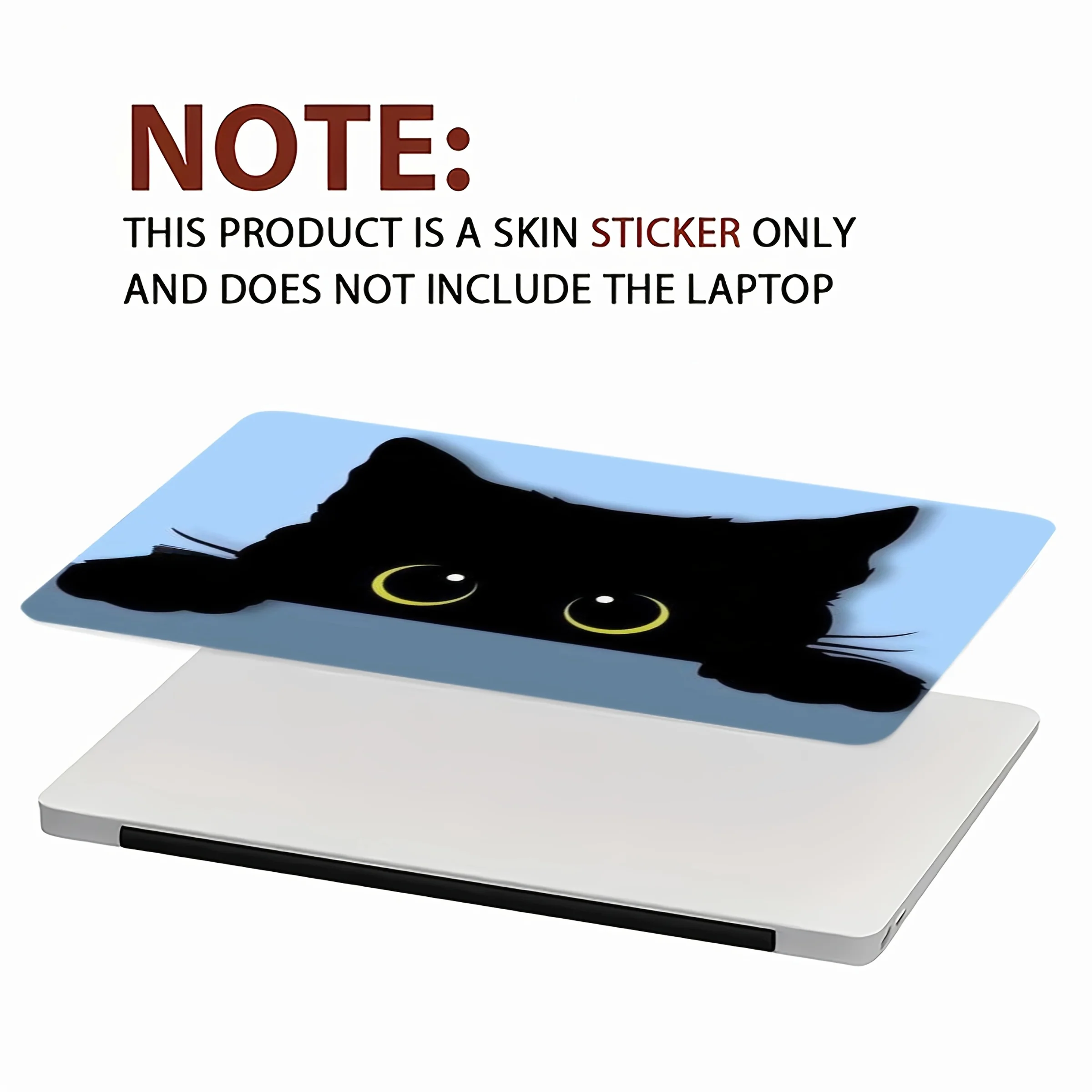 2-Pack Black Cat Pattern Laptop Art Decal Case, Universal Laptop Skin Sticker Suitable for laptop, car, helmet, motorcycle,