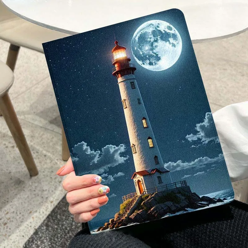Scenery Lighthouse Art For iPad Pro Air Mini 2 3 4 5 6 7 7th 8th 9th 10th 11th 10.2 9.7 10.5 10.9 11 12.9 13 Tablet Case